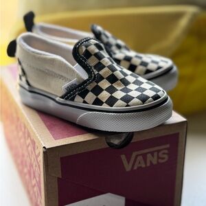 Vans Black/white Checkerboard Slip-Ons 5.5 toddler